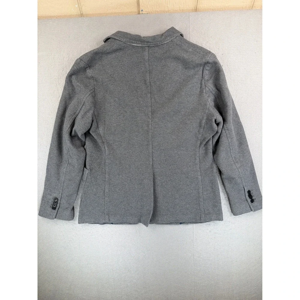 Banana Republic Mens Gray Cotton Knit Blazer Sport Coat 42R 2-Button Jacket